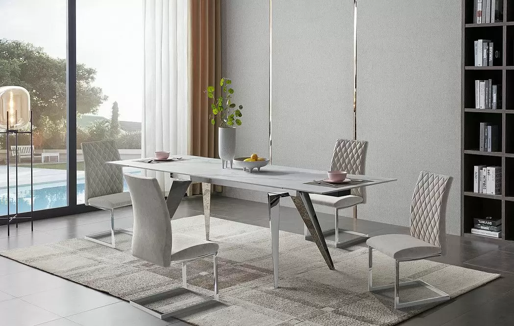 Стол раскладной Ramses 180-250, белый мрамор/хром - фото 14