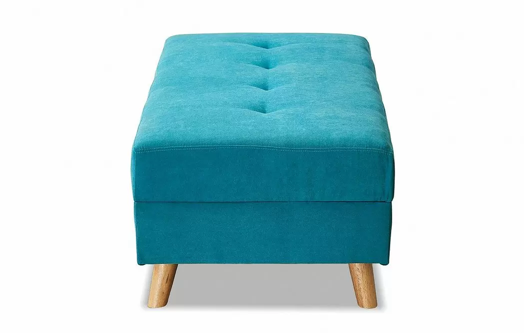Диван-кровать Riviera угловой правый + оттоманка, бирюзовый цвет - фото 18