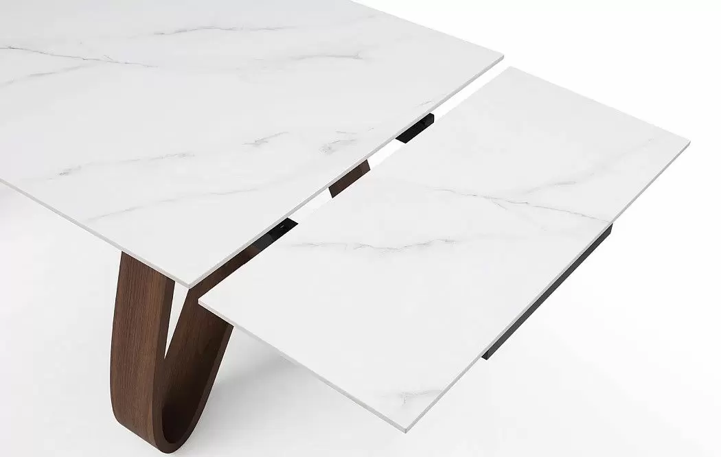 Стол раскладной Lido 160-240, белая керамика/орех - фото 8