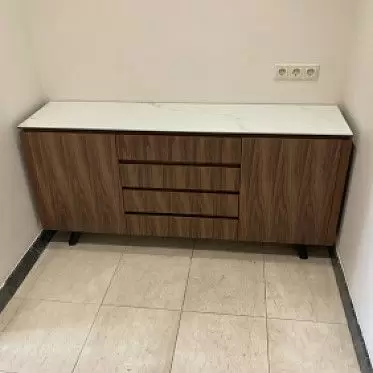 Буфет Nottingham, белая керамика/орех