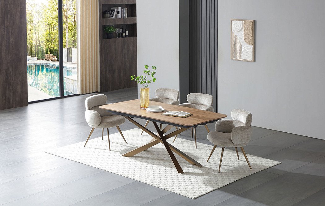 Стол раскладной Esmeralda 180-230, орех/бронза - фото 3