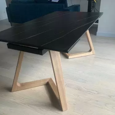 Стол раскладной Sorrento 180-240, черная керамика/ясень