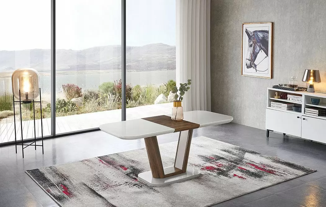 Стол раскладной Ester 120-160, бежевый/коричневый - фото 9