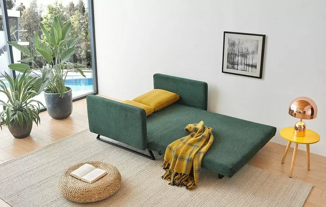 Диван-кровать Juliet, темно-зеленый/желтый - фото 3