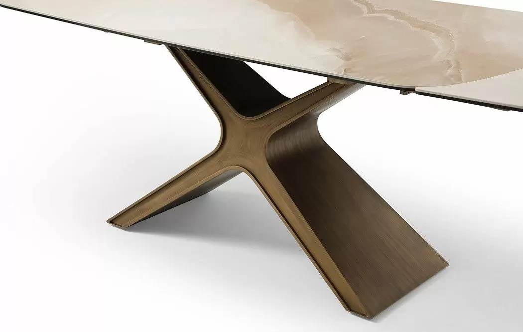 Стол раскладной Charlotta 180-260, бежевая керамика/бронза - фото 13