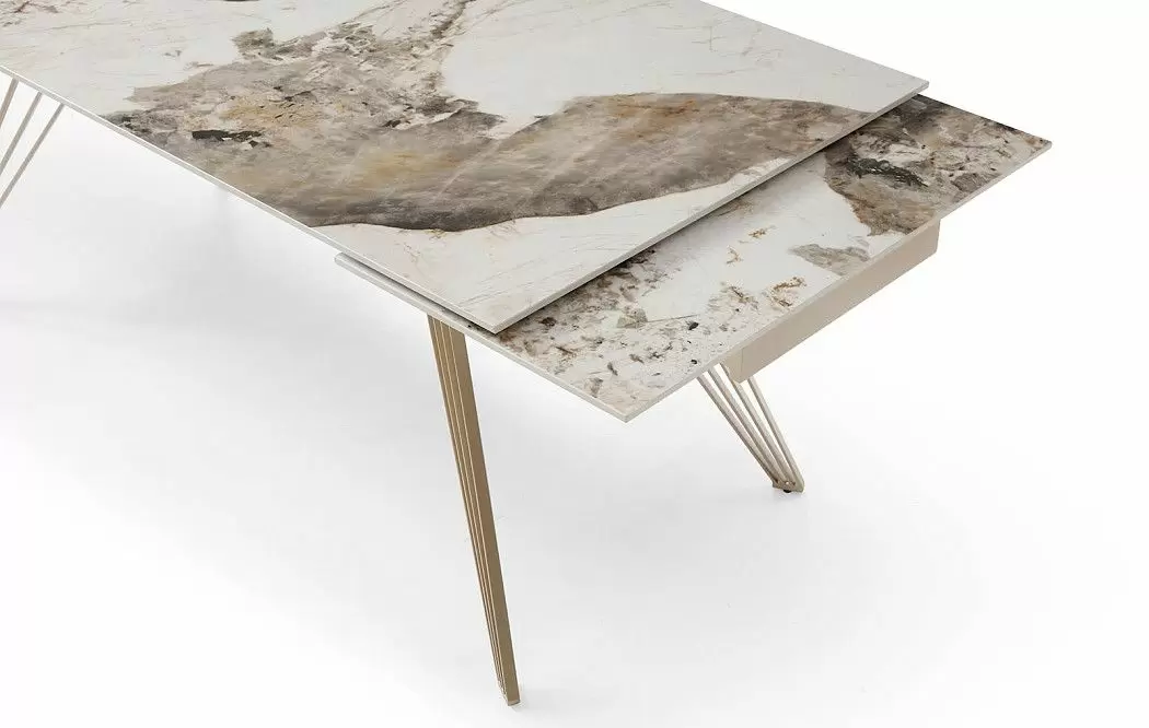 Стол раскладной Parma 160-240, светлая керамика/шампань - фото 12