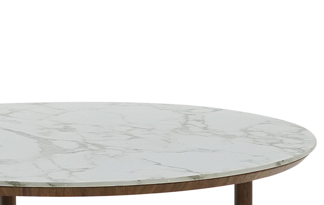 Стол журнальный Candy (80), белая керамика/орех - фото 9