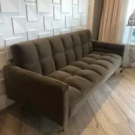 Диван-кровать Madrid, желтый/золотые ножки