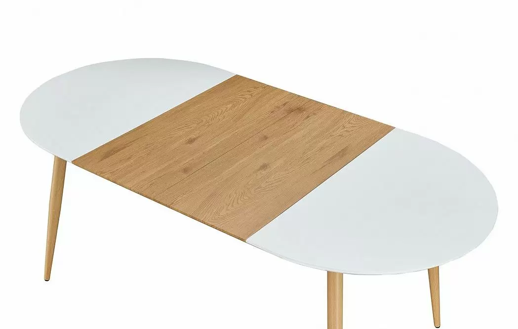 Стол раскладной Suzy 120-200, белый/дуб - фото 10