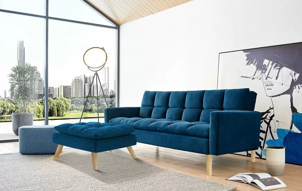 Диван-кровать Felicity, цвет темно-синий/натуральный