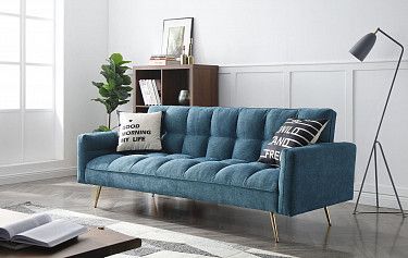 Диван-кровать Madrid, синий/золотые ножки