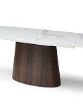 Стол раскладной Bavaria 140-200, белая керамика/орех