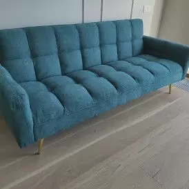 Диван-кровать Madrid, желтый/золотые ножки