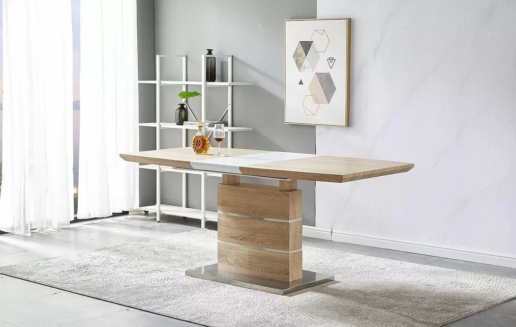 Стол раскладной Verona (140), светлый дуб/белый матовый - фото 7