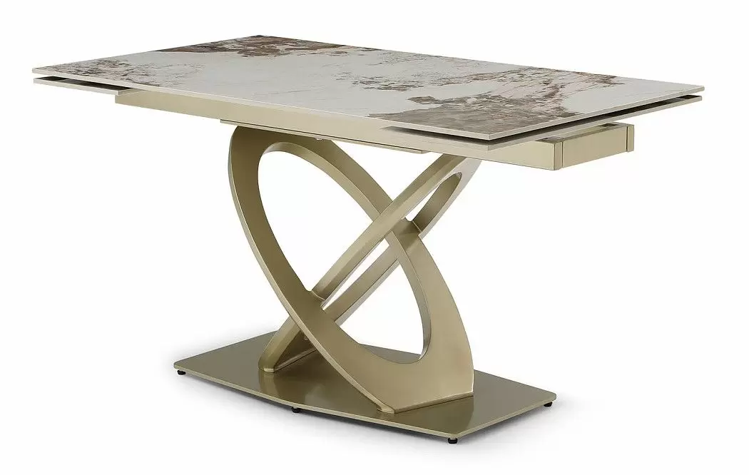 Стол раскладной Luisa 140-200, светлая керамика/шампань - фото 8