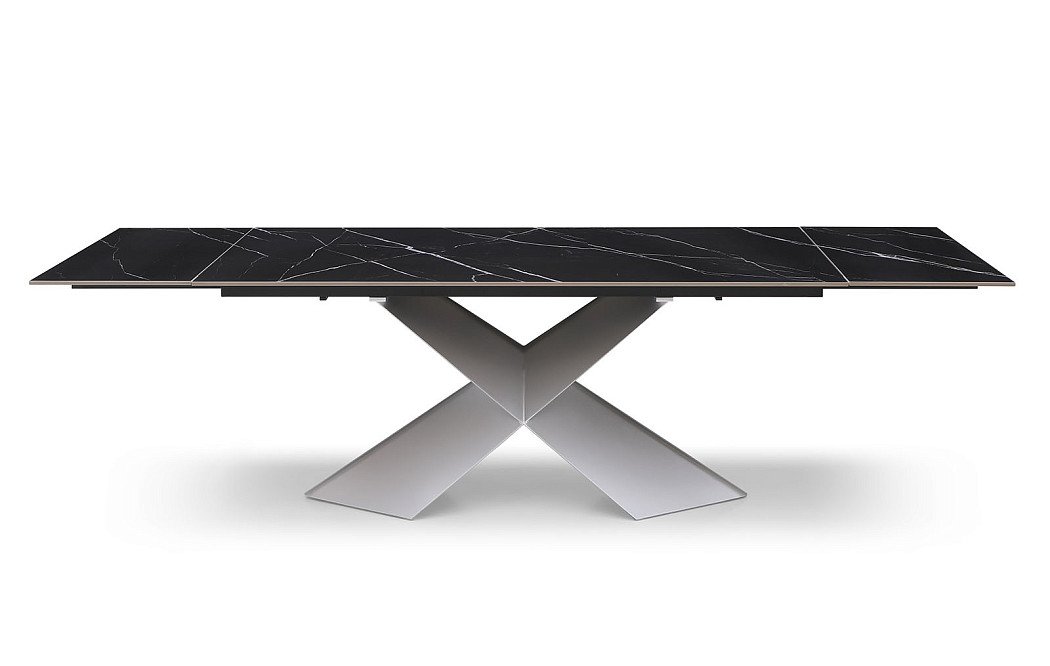 Стол раскладной Armanda 180-270, черная керамика/серебро - фото 6