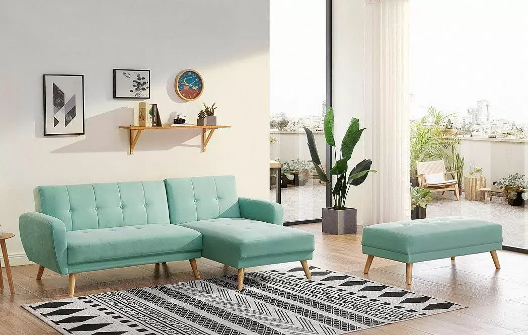 Диван-кровать Christy угловой (правый), бирюзовый