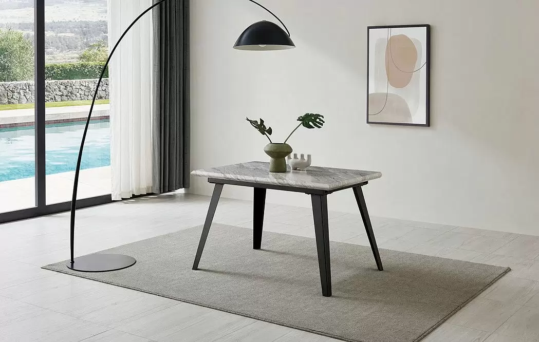 Стол раскладной Ofelia 120-160, серый мраморный рисунок - фото 3