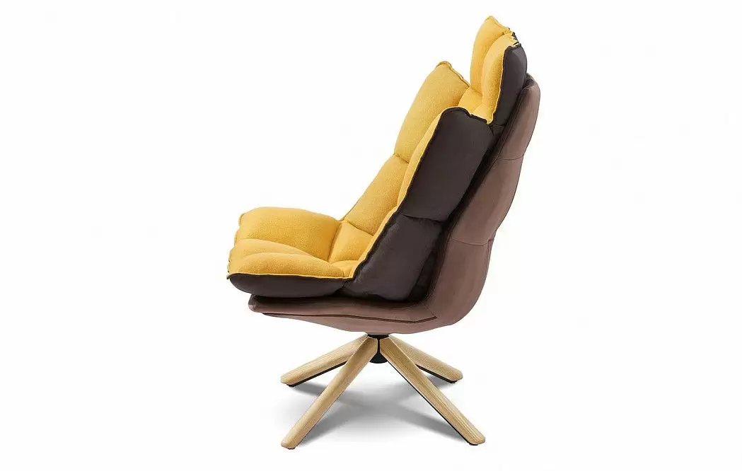 Кресло и оттоманка в стиле Husk, желтый - фото 6