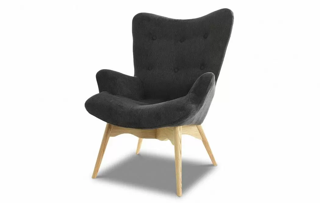 Кресло с оттоманкой Contour, графит/ясень - фото 5