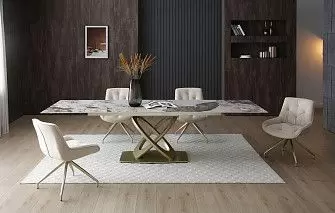 Стол Luisa + 4 бежевых стула Joely