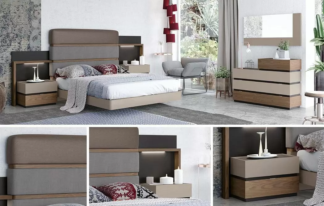 Комод Top (63/120) 4 ящика, серо-бежевый/орех/графит - фото 2