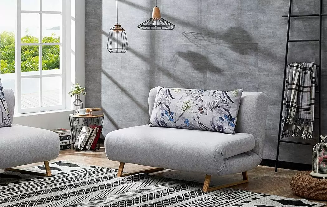 Комплект мягкой мебели Rosy, серый/цветочный принт - фото 3