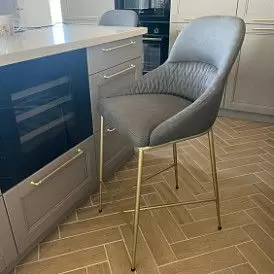 Стул полубарный Steven, темно-серый/золото