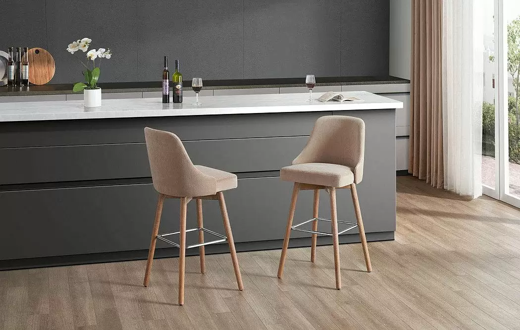 Стул барный Jemma, бежевый/беленое дерево - фото 2