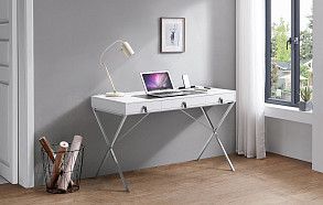 Стол письменный Christopher, белый/хром