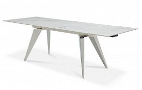 Стол раскладной Ramses 180-250, белый мрамор/хром