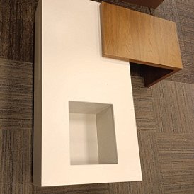 Стол журнальный Gerda (120), серо-бежевый/орех