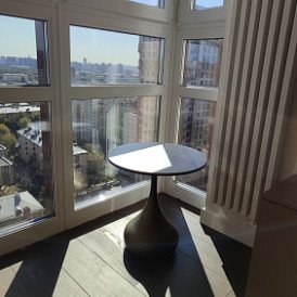 Стол журнальный Reggio (50), камень мокко/бронза