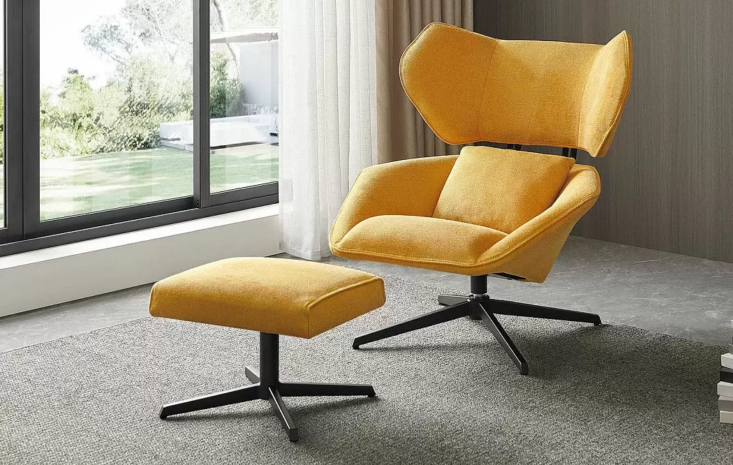 Кресло и оттоманка Boston, желтый