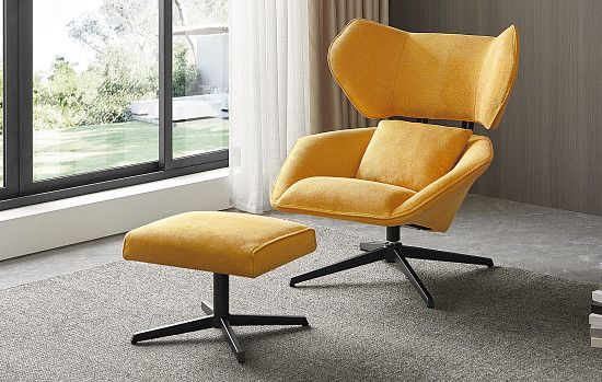 Кресло и оттоманка Boston, желтый