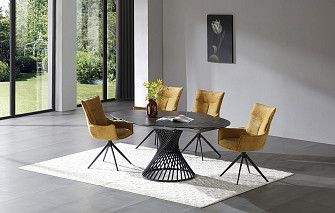 Стол Tornado + 4 стула Vincent охра