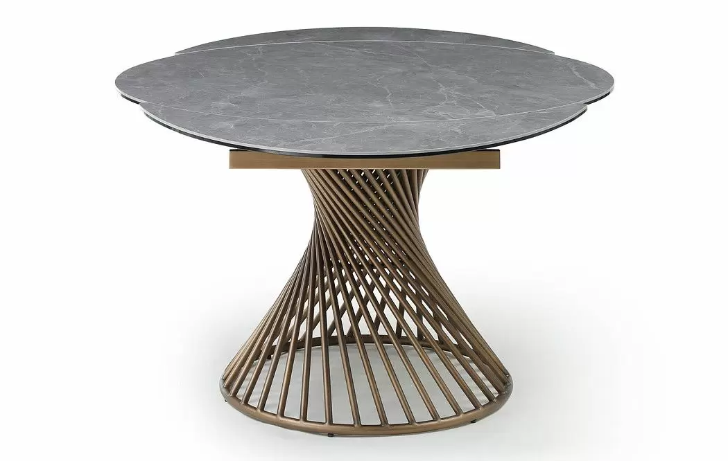 Стол раскладной Tornado Bronze 120-180, серая керамика/бронза - фото 15