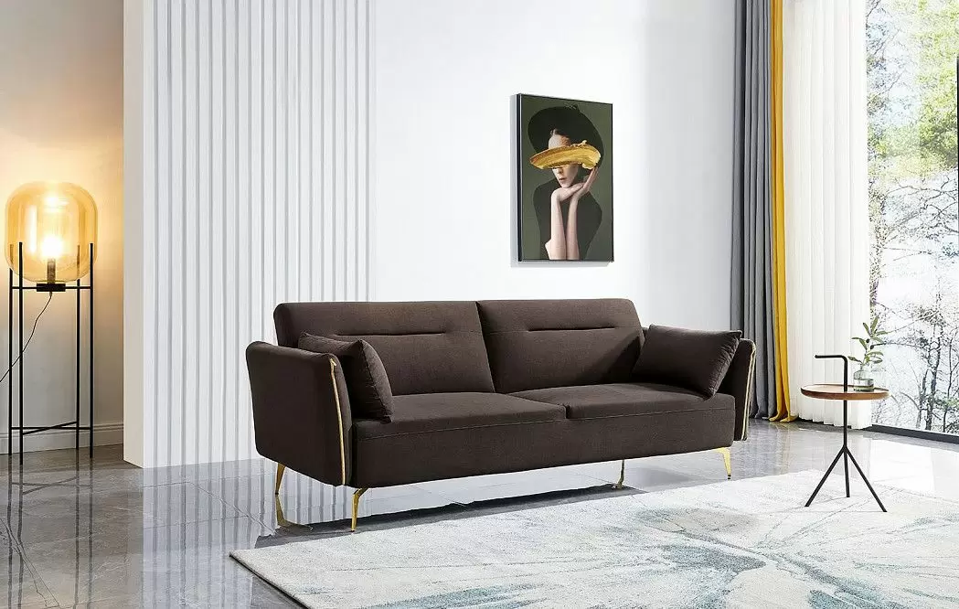 Диван-кровать Liverpool, коричневый/золото