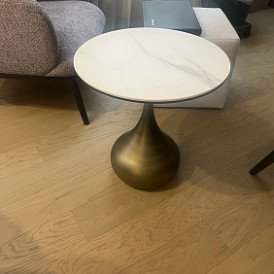 Стол журнальный Reggio (50), камень мокко/бронза