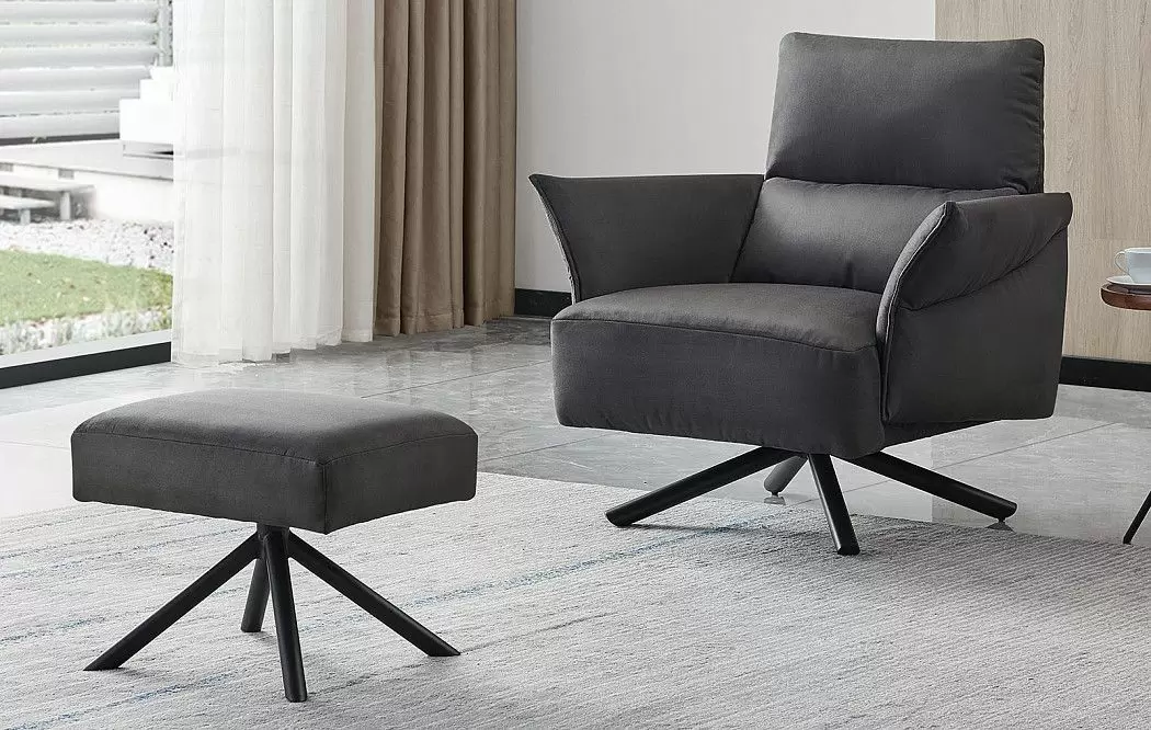 Кресло и оттоманка Wendy, графит