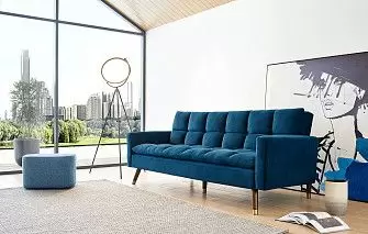 Диван-кровать Felicity, темно-синий/орех