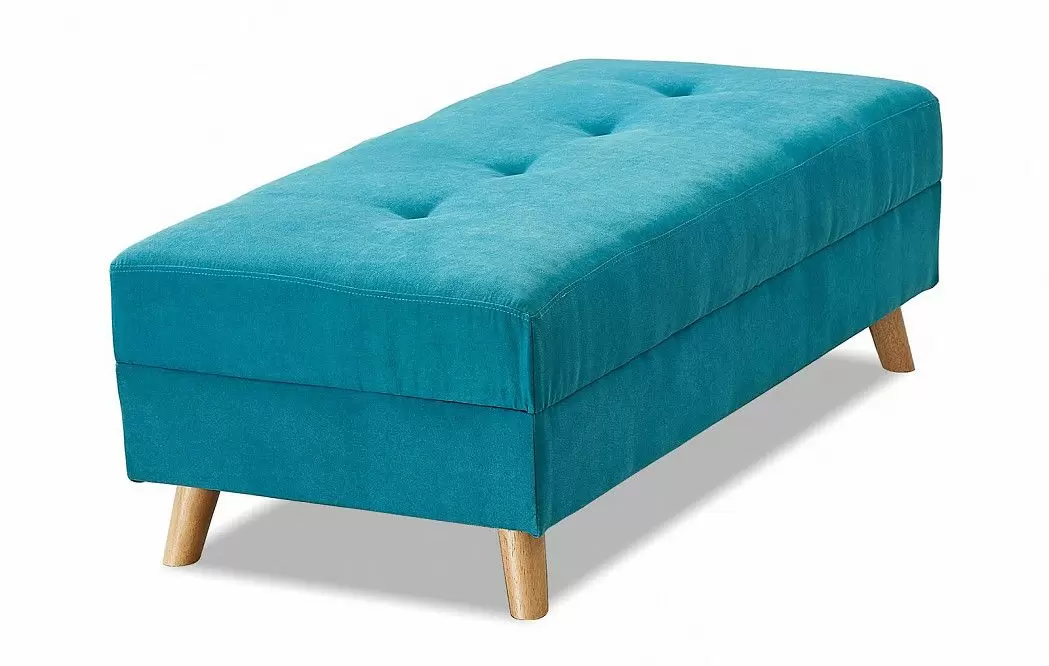 Диван-кровать Riviera угловой правый + оттоманка, бирюзовый цвет - фото 20