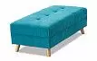 Диван-кровать Riviera угловой правый + оттоманка, бирюзовый цвет