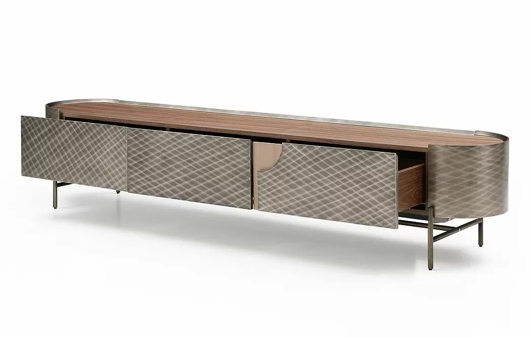 ТВ Тумба Emily, орех/бронза - фото 8