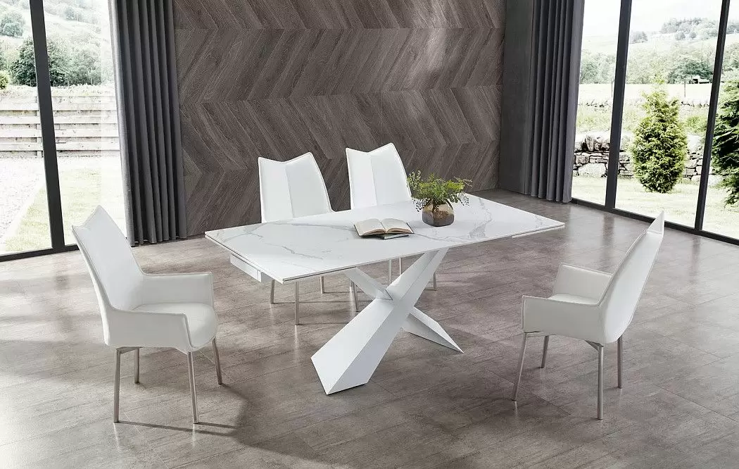 Стол раскладной Savoy 160-220, белая керамика - фото 2