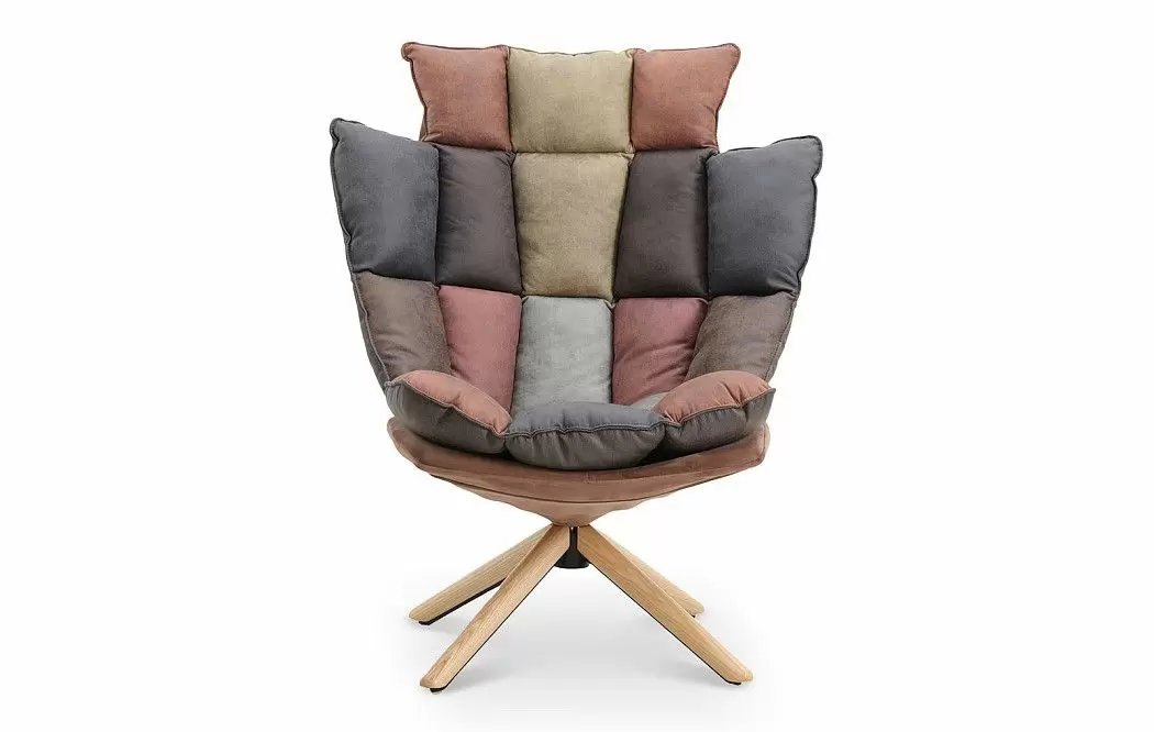 Кресло в стиле Husk, коричневый пэчворк - фото 3