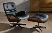 Комплект кресло и оттоманка Eames Lounge, черный/орех
