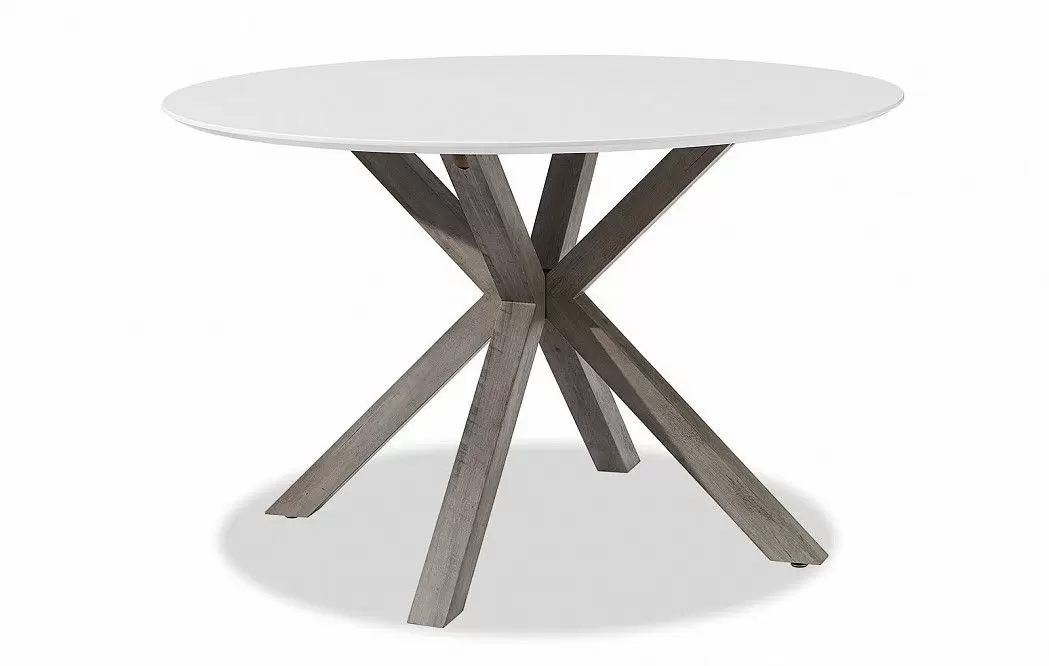 Стол Bianca 120, белый/винтажный орех