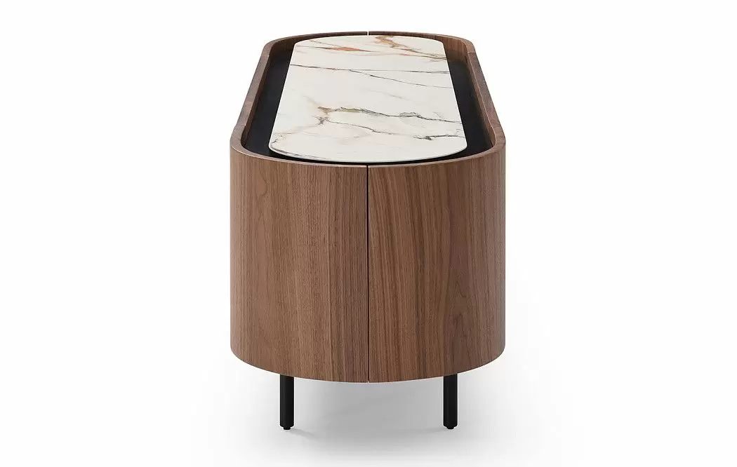 ТВ Тумба Angelica, белая керамика/орех - фото 9