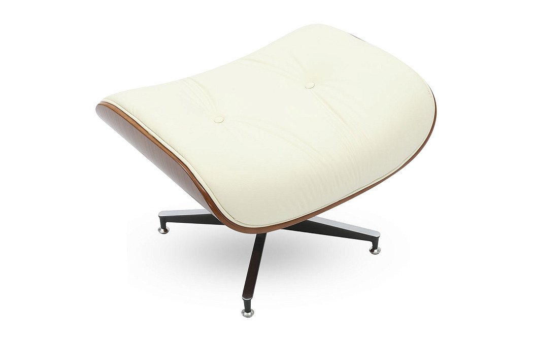 Комплект кресло и оттоманка Eames Lounge, кремовый/орех - фото 15